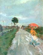 Lajos Deak-ebner On the Road oil on canvas